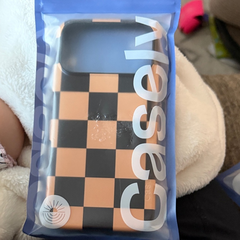 Casely Black and Gold Checkered iPhone 17pro Max Case